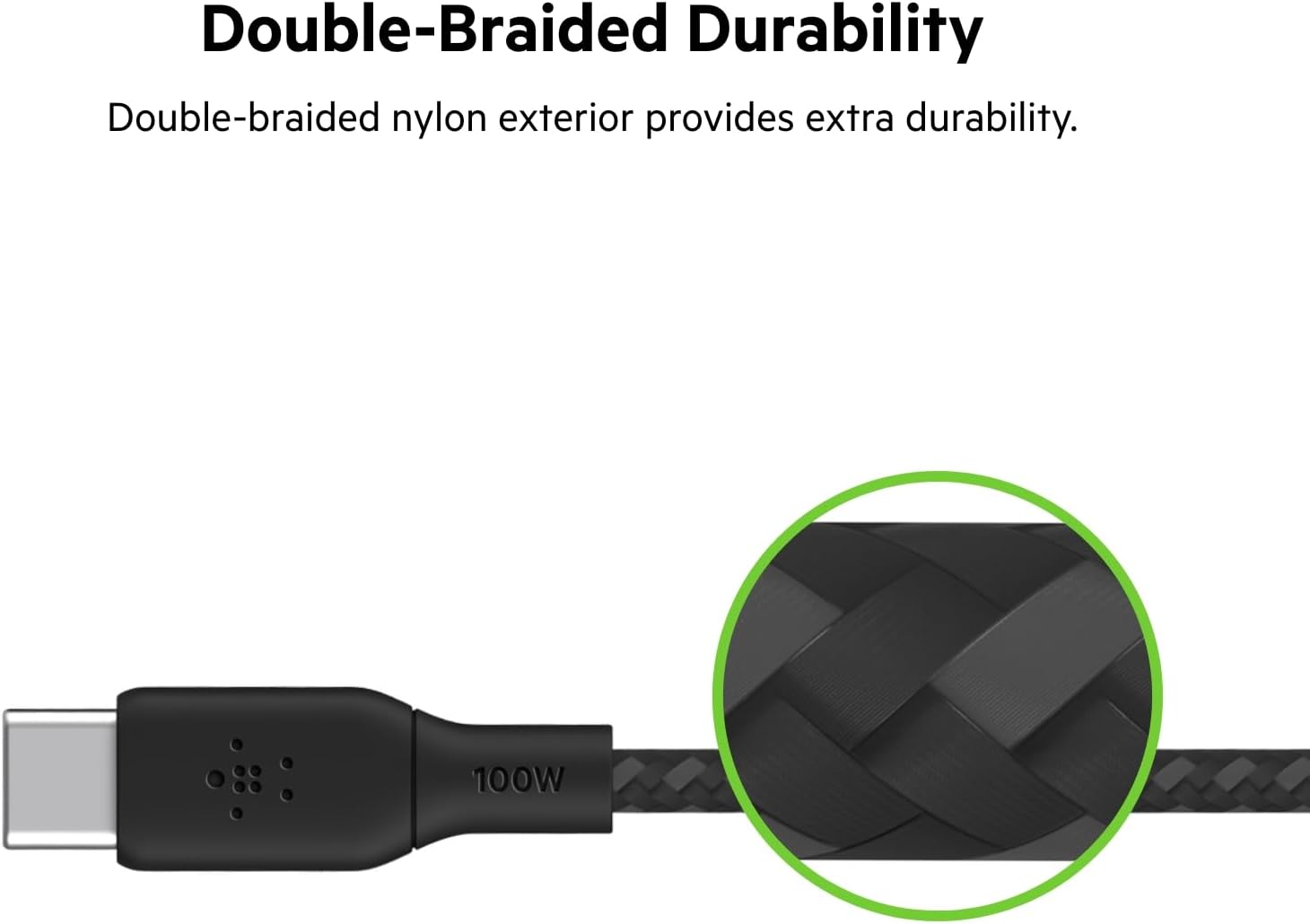BELKIN - CABLE - C TO C - BRAIDED - 2.0 - 100W - 3M - BLACK