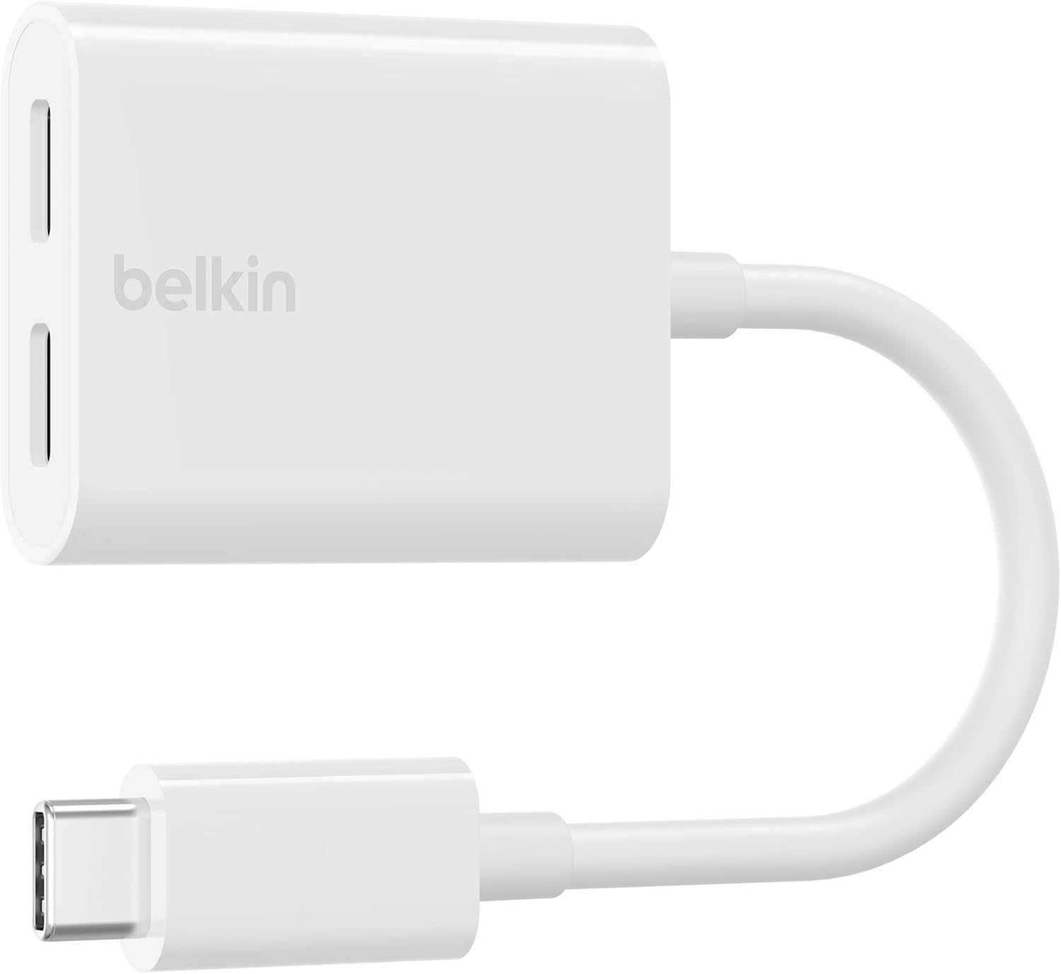BELKIN ADAPTER ROCKSTAR 1XUSBC AUDIO 1X USBC CHARGE - WHT