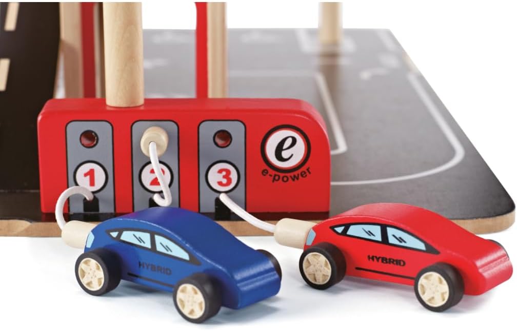 Hape Park and Go Kids Wooden Toy Car Garage Playset