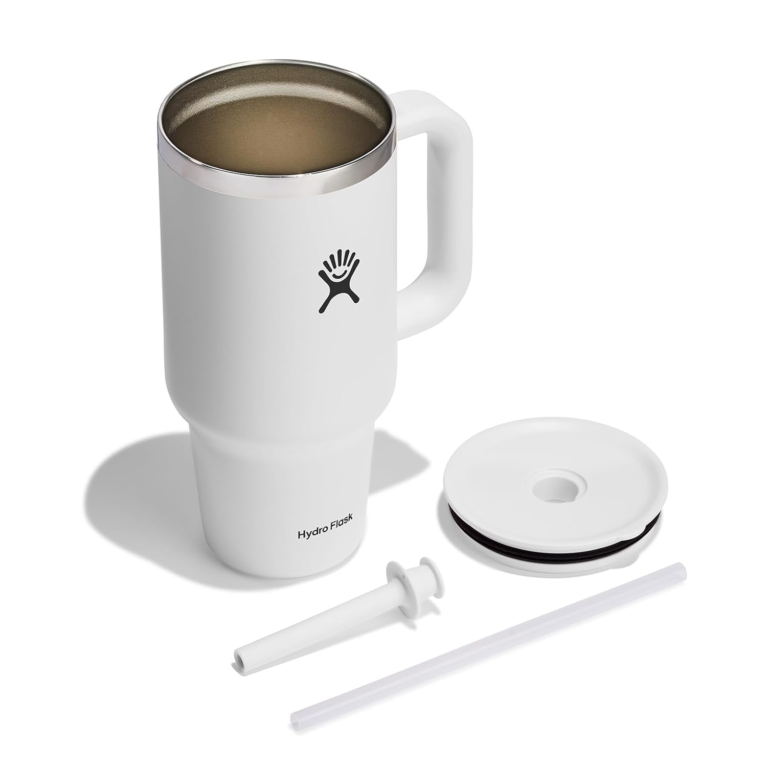 Travel Tumbler 950Ml White W Straw
