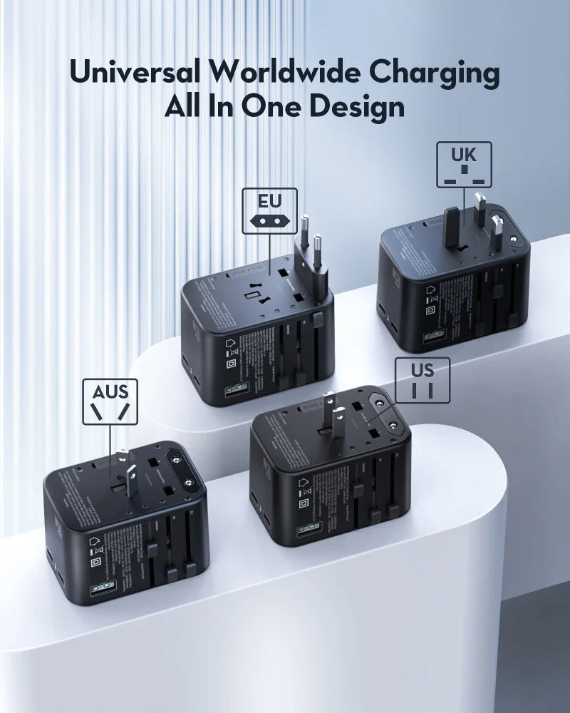 RAVPower RP-PC1034 PD PIONEER 65W 3-Port Travel Charger BLK