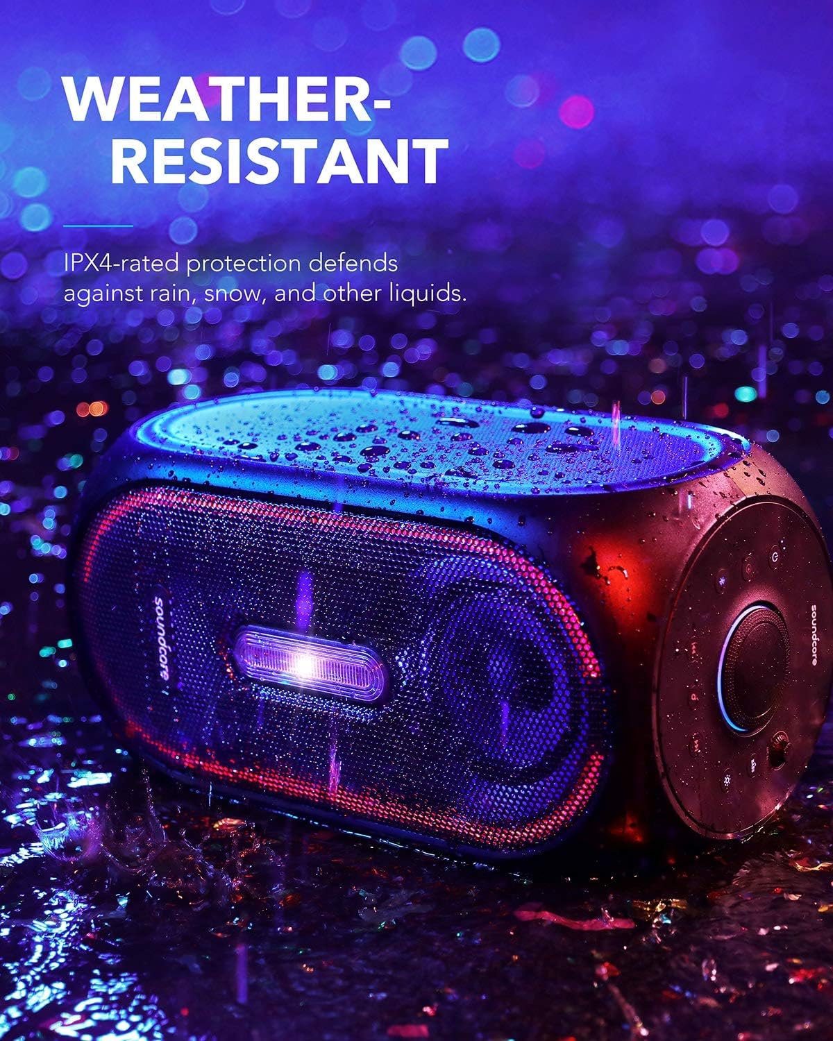 ساوندكور مكبر صوت ريف+ 24 ساعة 160 واط - أسود