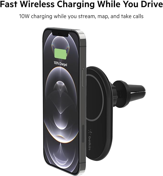 BELKIN CAR CHARGER - 10W - MAGNECTIC - CLA INCLUDED - BLACK