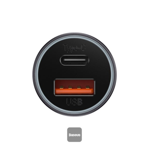 Baseus Golden Contactor Max Dual Car Charger U+C 60W GRY