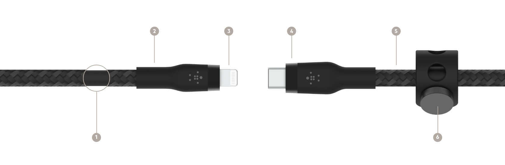 BELKIN - CABLE - LTG TO C - BRAIDED SILICONE - 3M - BLACK