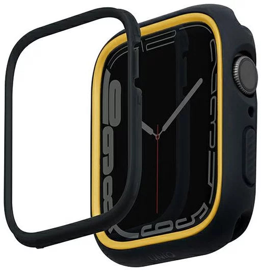 UNIQ MODUO APPLE WATCH CASE WITH INTERCHANGEABLE PC BEZEL 41/40MM - MIDNIGHT BLACK/MUSTARD