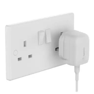 BELKIN WALL CHARGER - 20W - PD - PPS USB-C - UK PLUG - WHITE