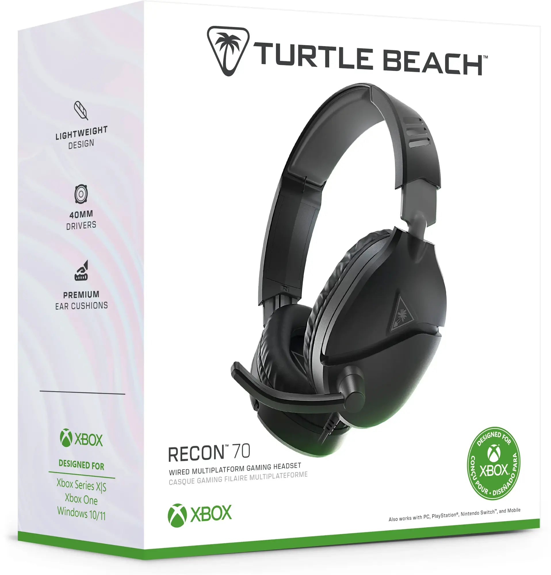 سماعة الألعاب Turtle Beach Recon 70X - أسود