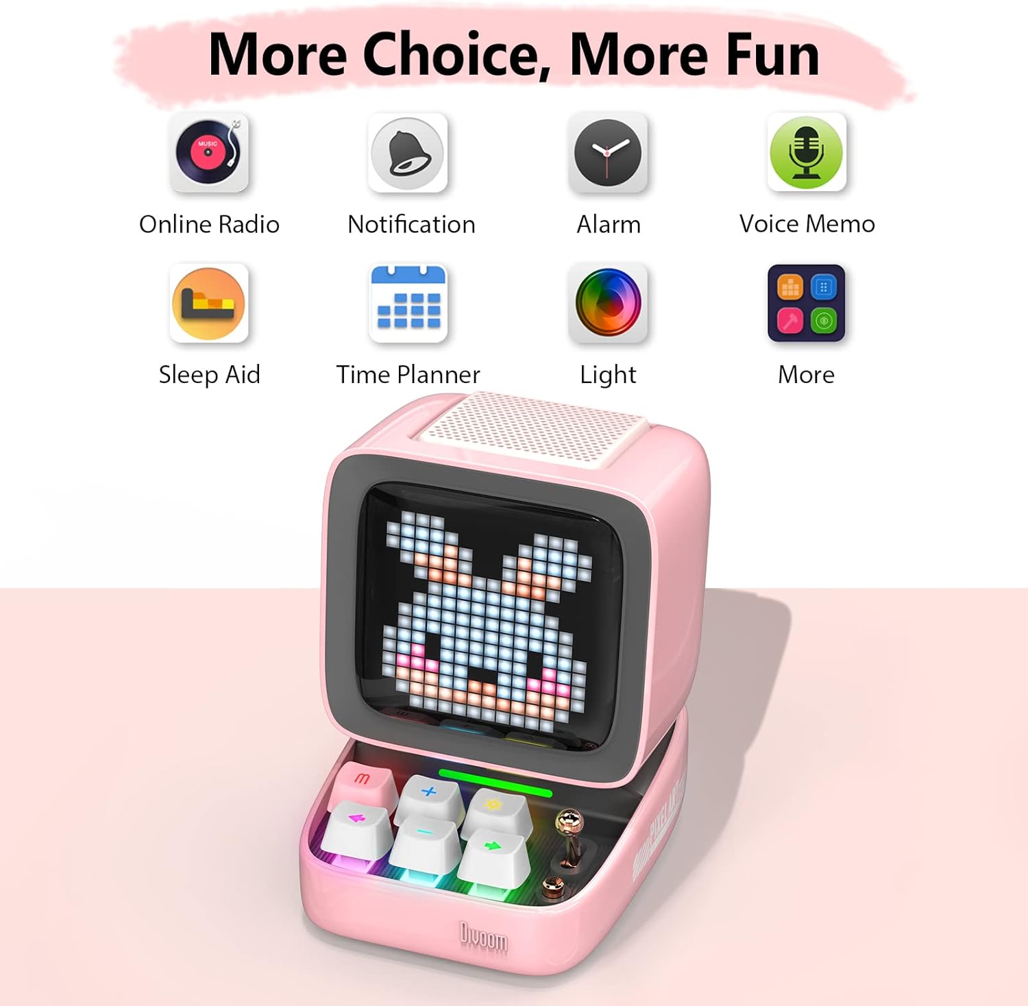 Divoom Ditoo Pro Bluetooth Mini Speaker - Pink