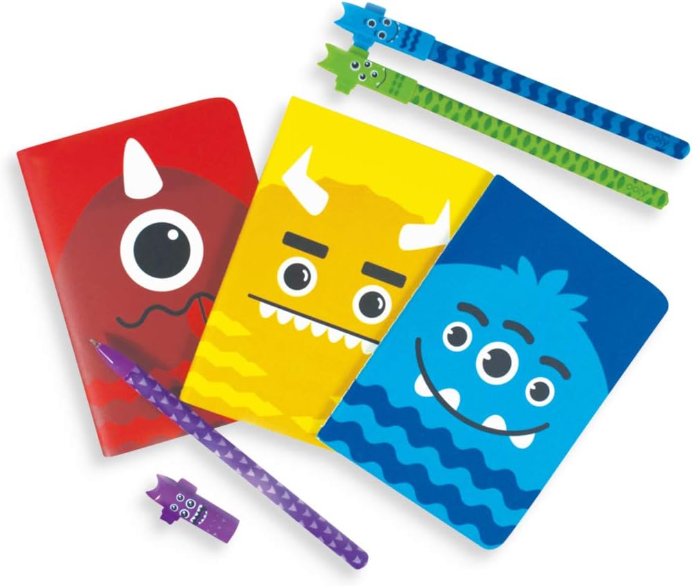Ooly Mini Pocket Pal Journals: Monster Set Of 8 3.5 X 5
