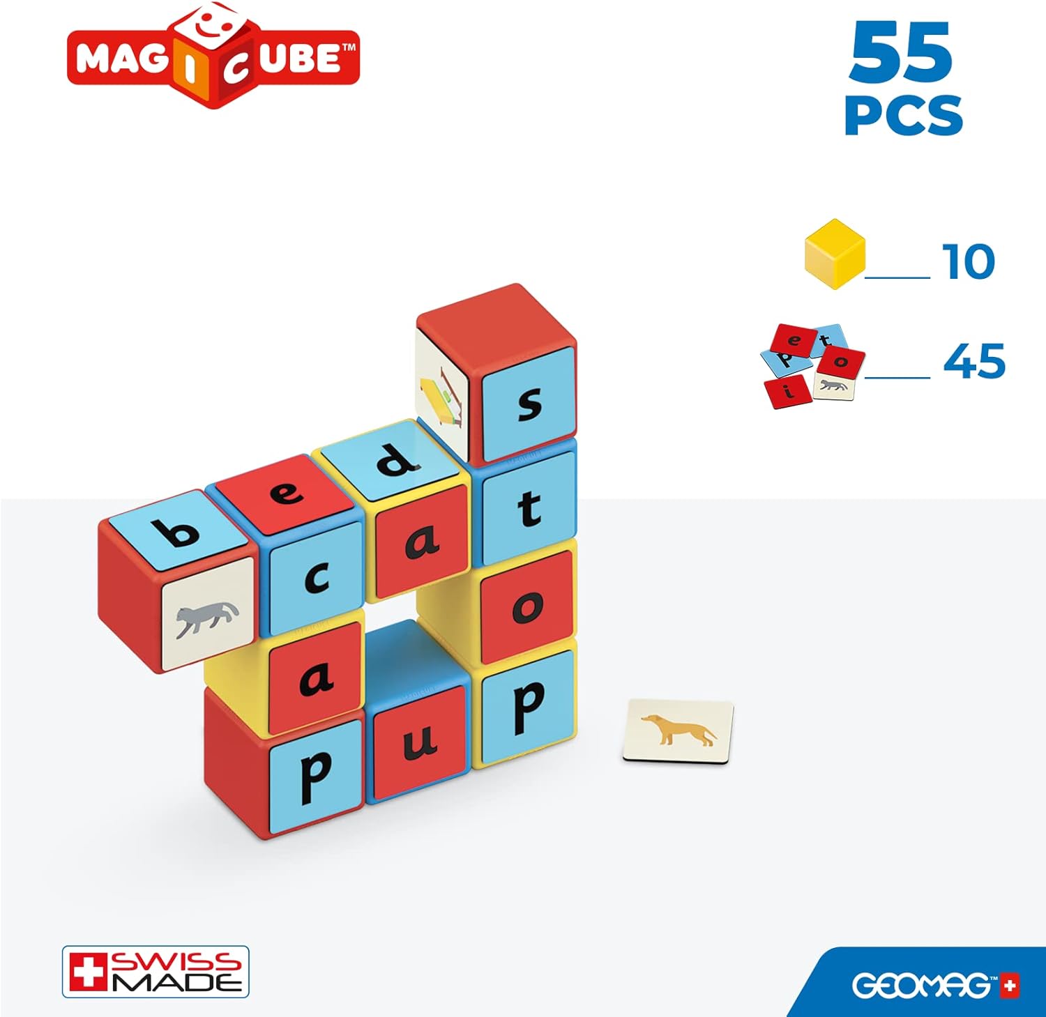 Geomag Magicube Word Building Recycled Clips 55 Pcs