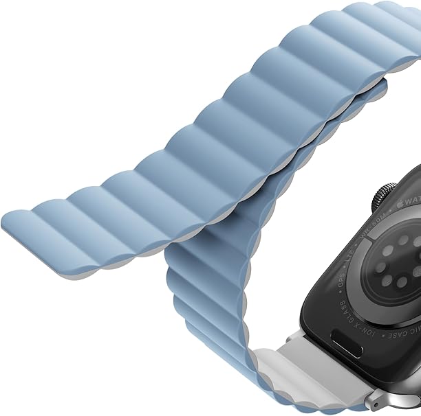 UNIQ REVIX REVERSIBLE MAGNETIC APPLE WATCH STRAP 41/40/38MM - ARCTIC WHITE/BLUE