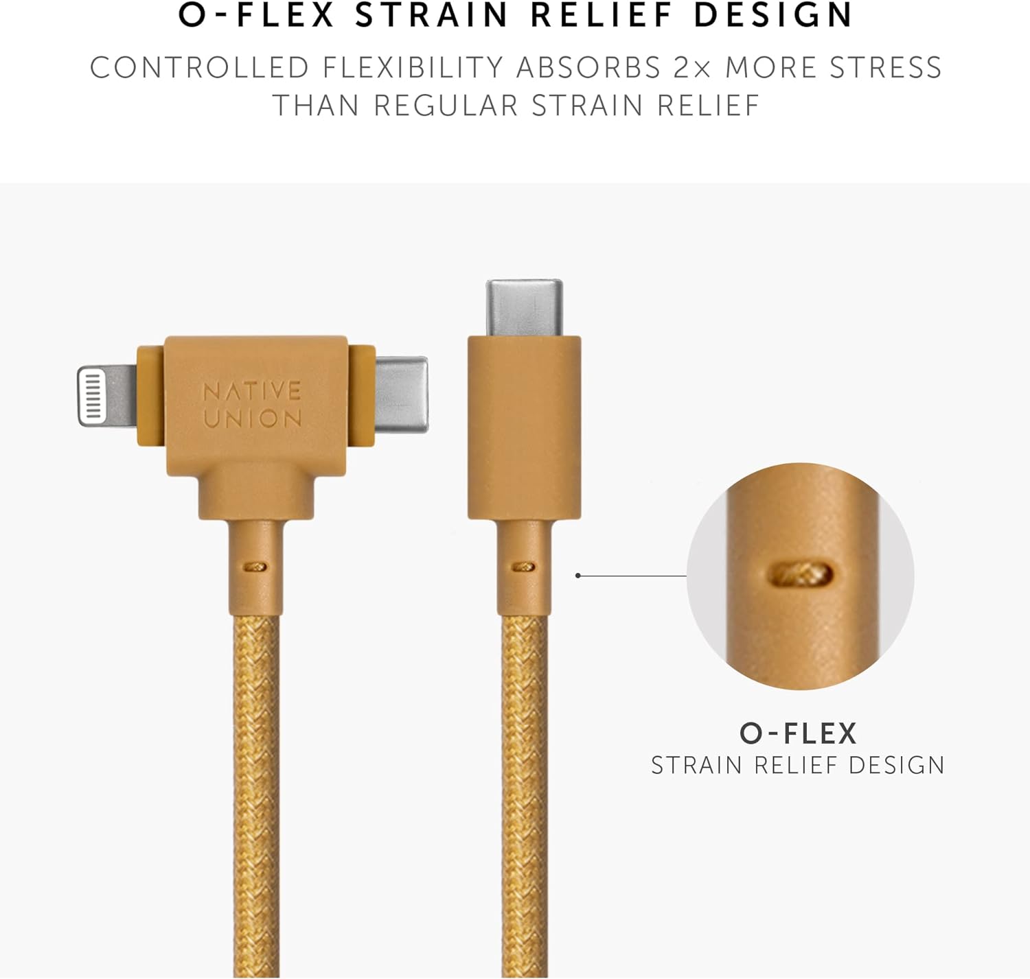 Native Union Belt 1.5M Cable Duo Usb C To C + Lightining Kraft