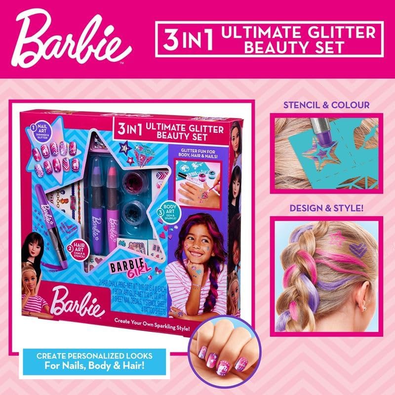 Barbie 3-In-1 Ultimate Glitter Beauty Set