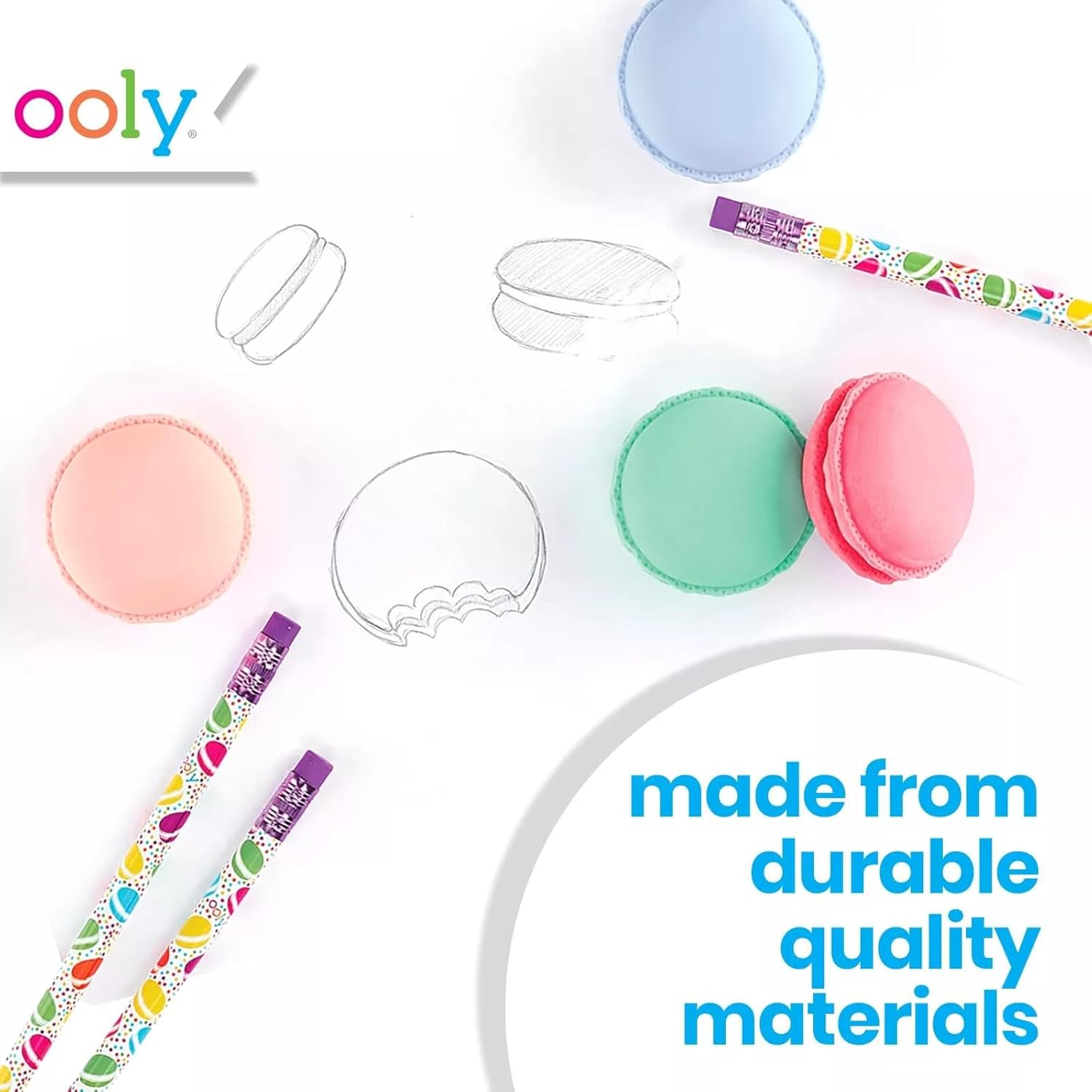 Ooly Le Macaron Patisserie Scented Erasers Set Of 5