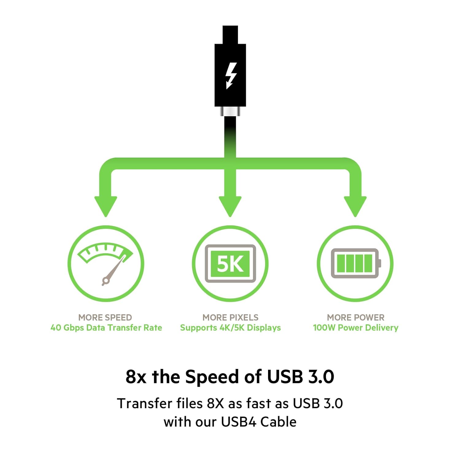 بيلكين - كابل - C إلى C - USB4 - 0.8م - أسود