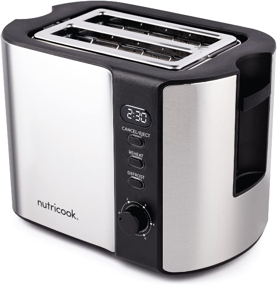 Nutricook 2 Slice Toaster Steel & Black NC-T102S