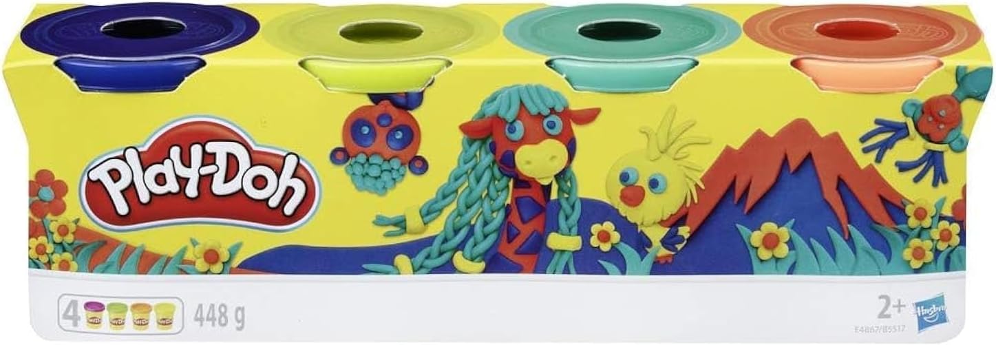 Play-Doh Wild Non-Toxic Colors, Multicolor, Pack of 4