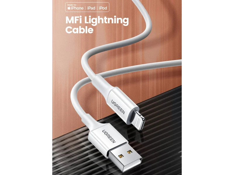كابل شحن ونقل بيانات UGREEN (USB إلى Lightning) بطول 1 متر | أسود