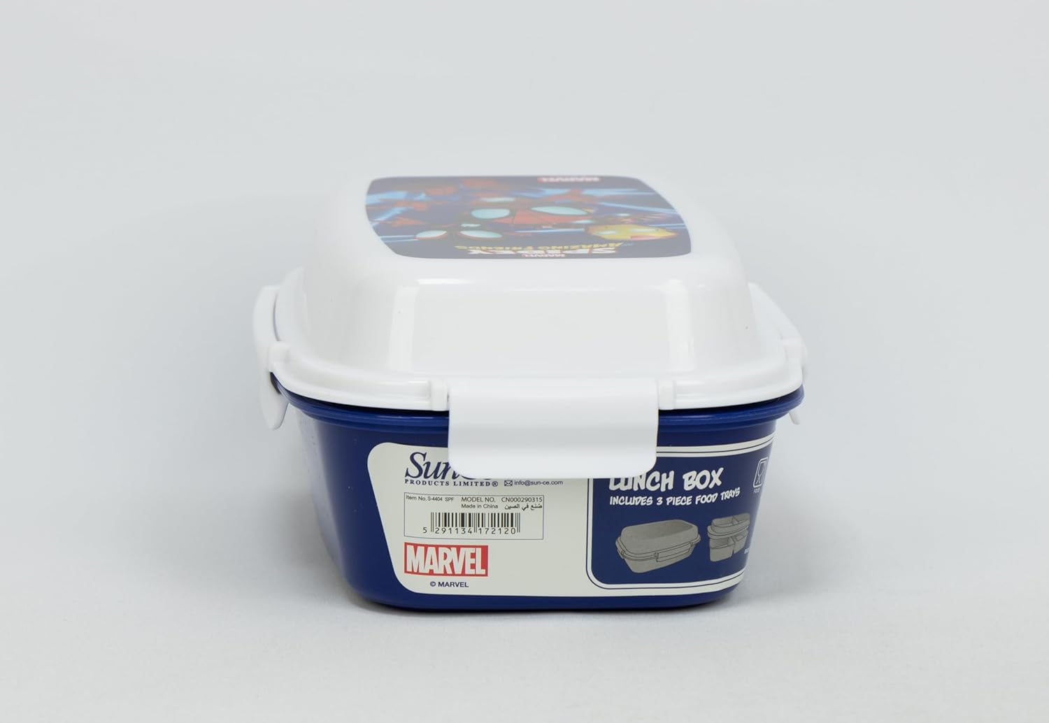 Marvel Spidey & Friends Lunch Box , 4 Clip Closures,4 Trays