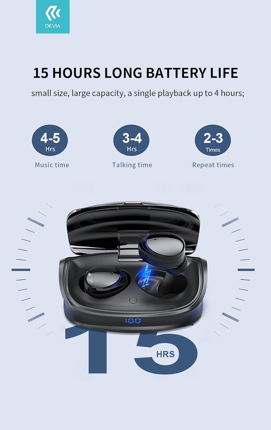 Devia EM407 Joy A9 series TWS game wireless earphone - Black