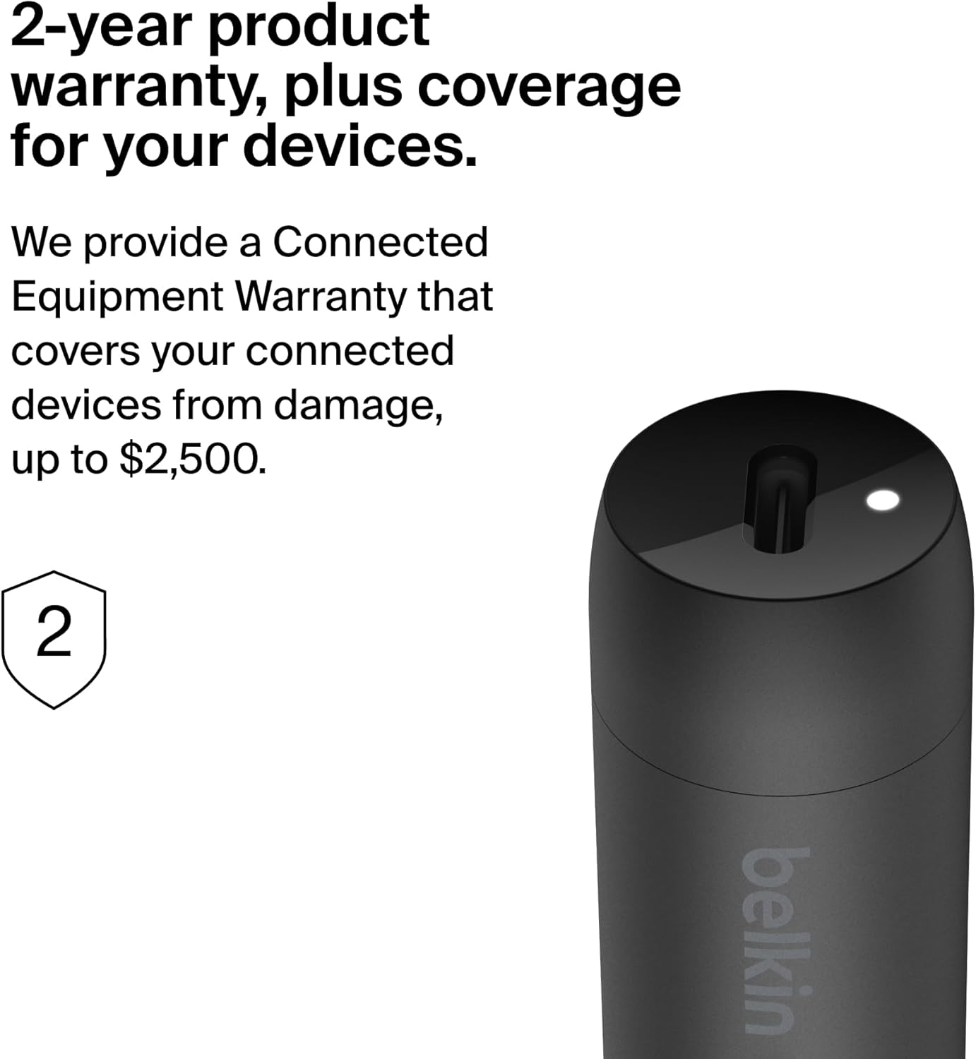 بيلكين - شاحن سيارة 30W USB-C إلى USB-C مع كابل 1م مرفق - أسود