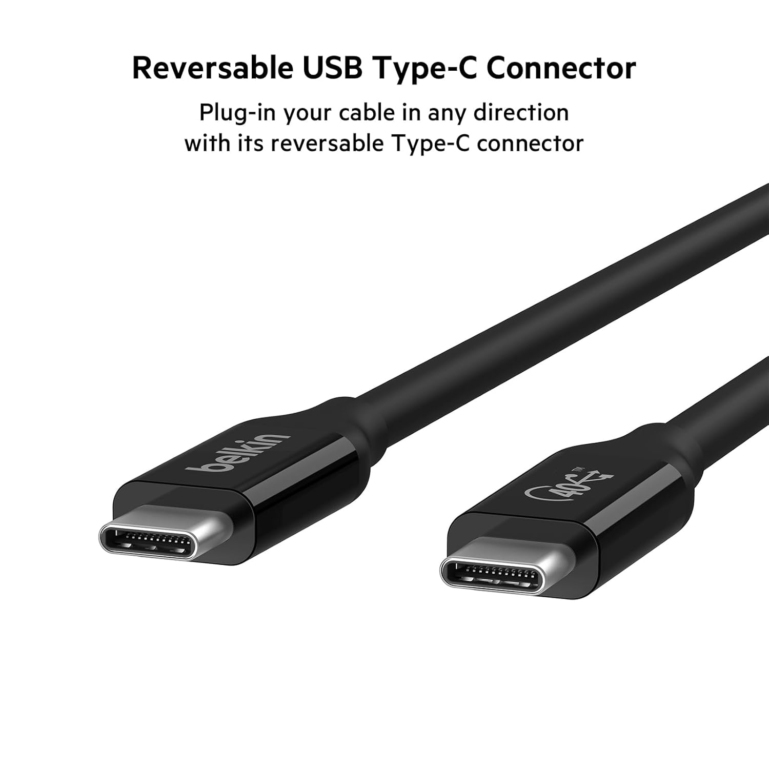 بيلكين - كابل - C إلى C - USB4 - 0.8م - أسود