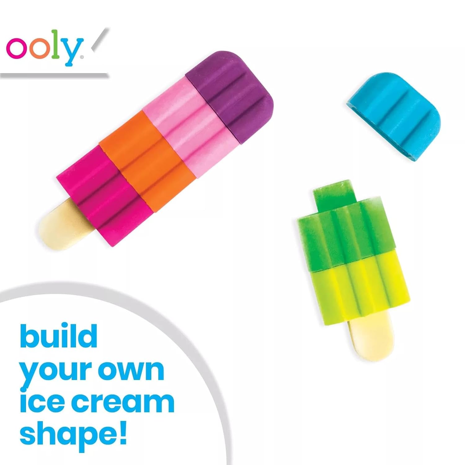Ooly Icy Pops Scented Puzzle Erasers Set Of 4