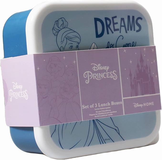 Halfmoon Bay Snack Boxes Set Of 3 Disney Princess Colour Pop