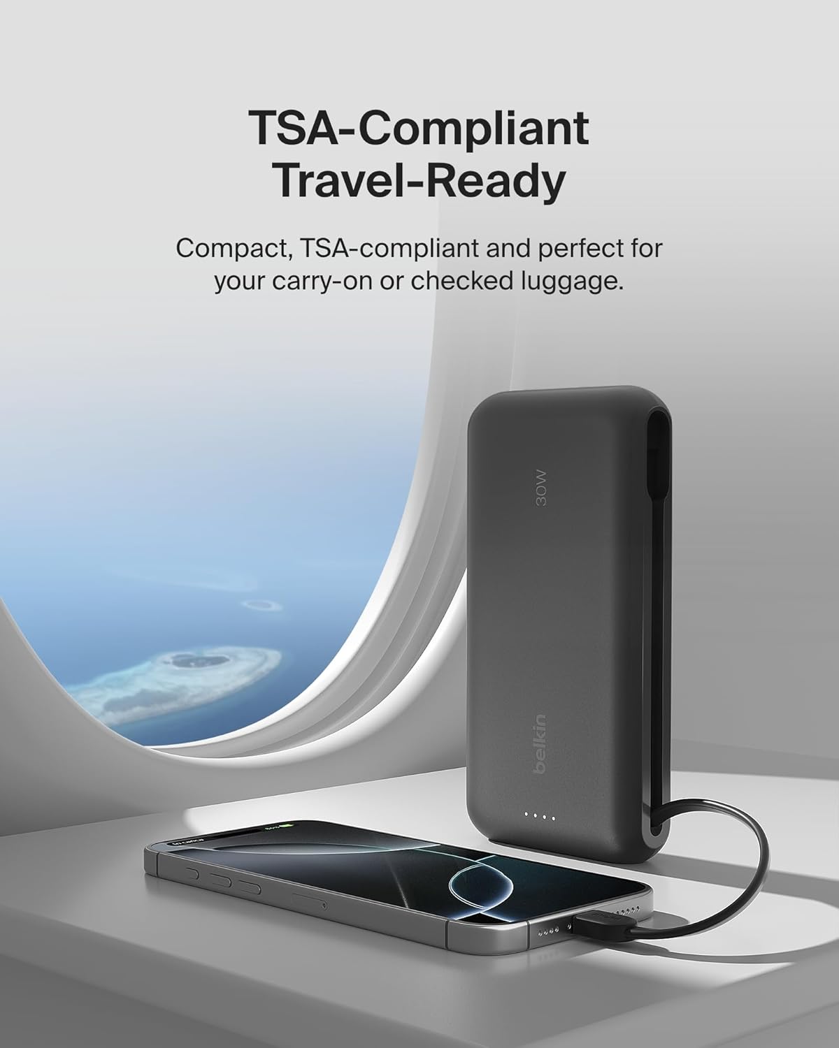 Belkin - Powerbank - 20K - 30W - W/ Integrated Cable - Black