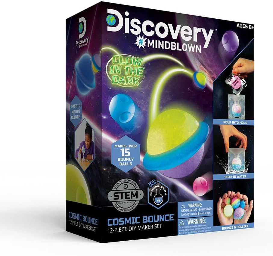 Discovery - Toy Diy Cosmic Bounce Glow In The Dark 12 Pc