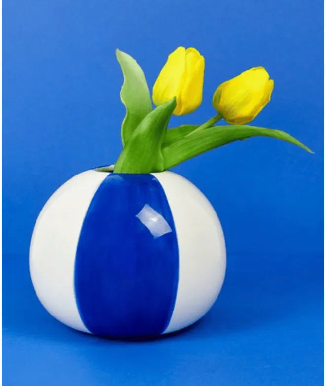 Balvi Vase Beach Ball Blue Ceramic 14 Cm