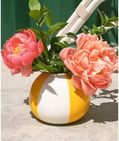 Balvi Vase Beach Ball Yellow Ceramic 14 Cm