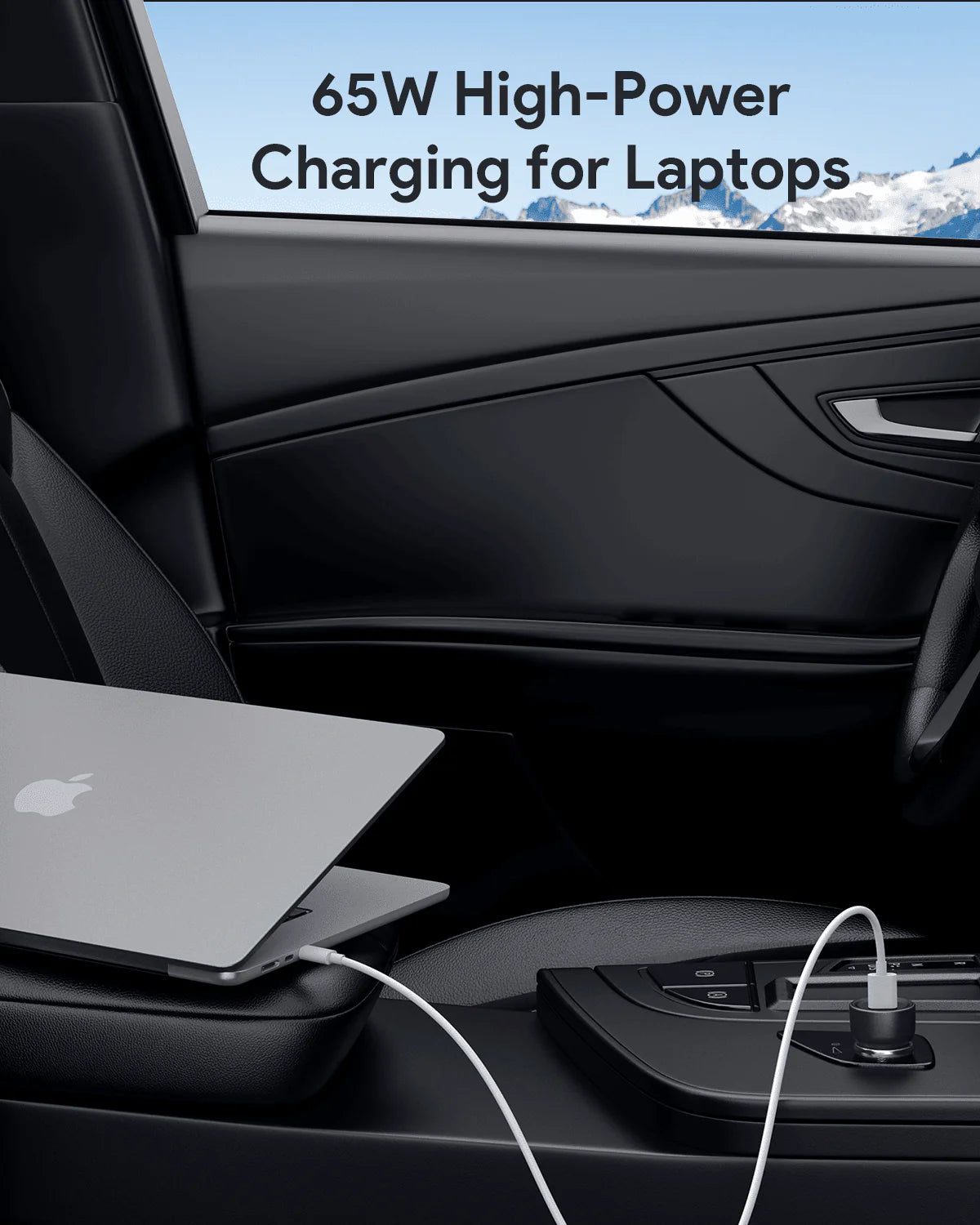 شاحن سيارة صغير 65 واط مع منفذين (C+C)