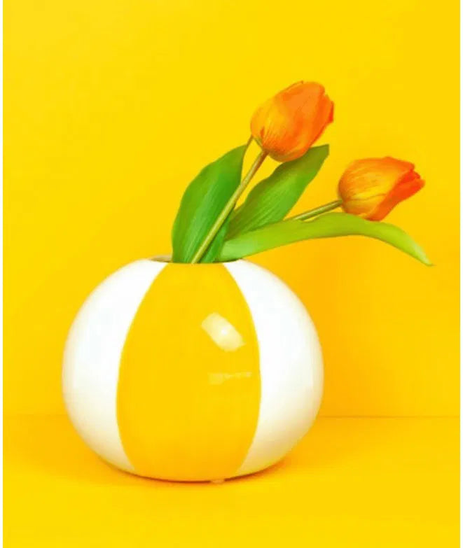 Balvi Vase Beach Ball Yellow Ceramic 14 Cm