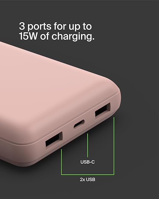 BELKIN POWERBANK 20K - 15W USB-C IN - USB-A OUT - ROSE GOLD