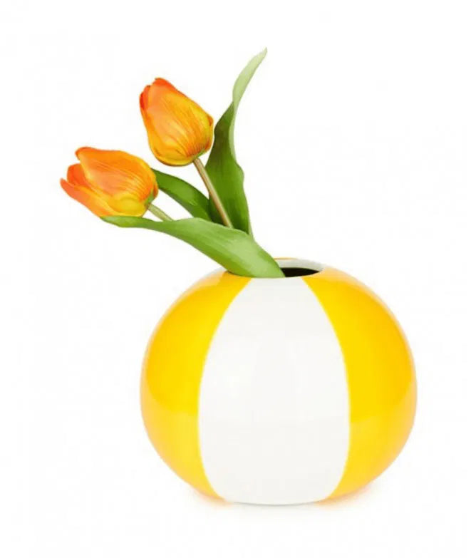 Balvi Vase Beach Ball Yellow Ceramic 14 Cm