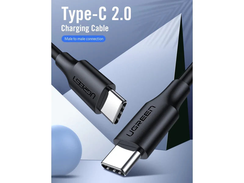 كابل شحن ونقل بيانات UGREEN (USB-C إلى USB-C) بطول 1 متر | أسود