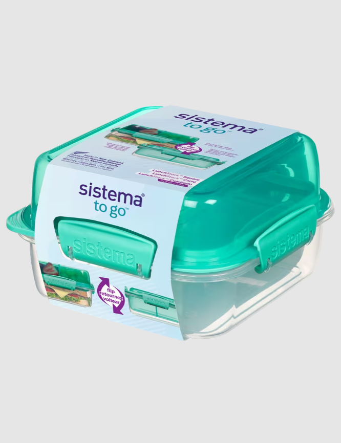 Sistema Klip It To Go Stack Lunch Container Square 1.24 Ltr