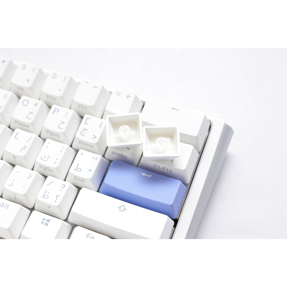 Ducky One 3 كلاسيك أبيض نقي ميني 60% مفتاح شيري أحمر - عربي