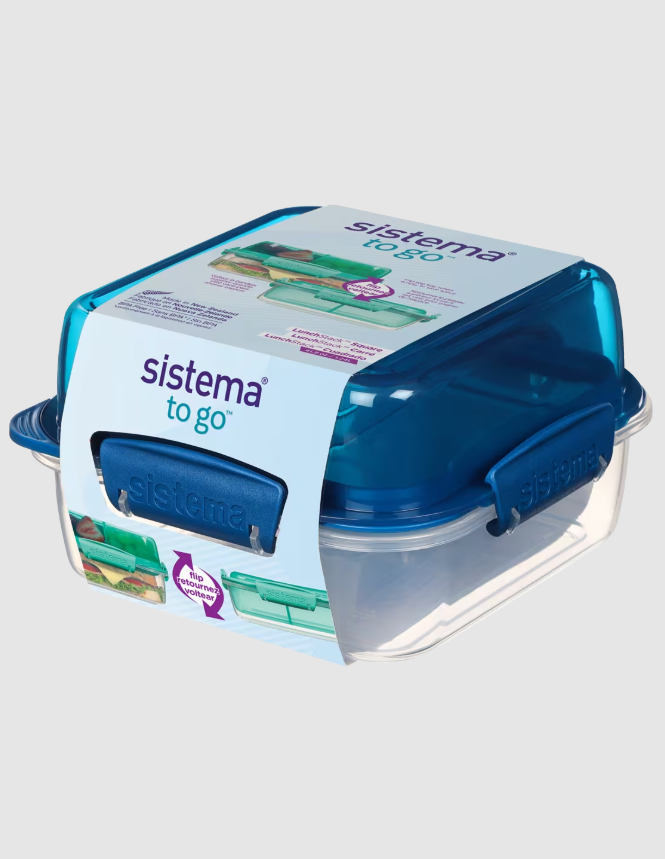 Sistema Klip It To Go Stack Lunch Container Square 1.24 Ltr