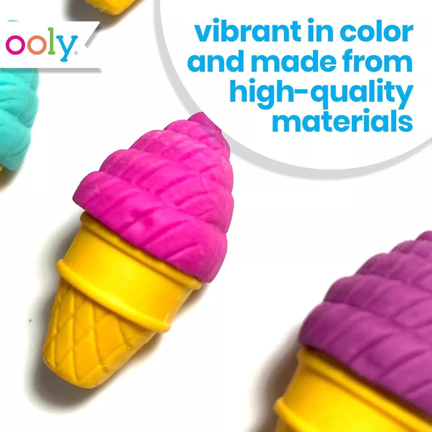 Ooly Petite Sweets Ice Cream Shoppe Scented Erasers Set Of 6