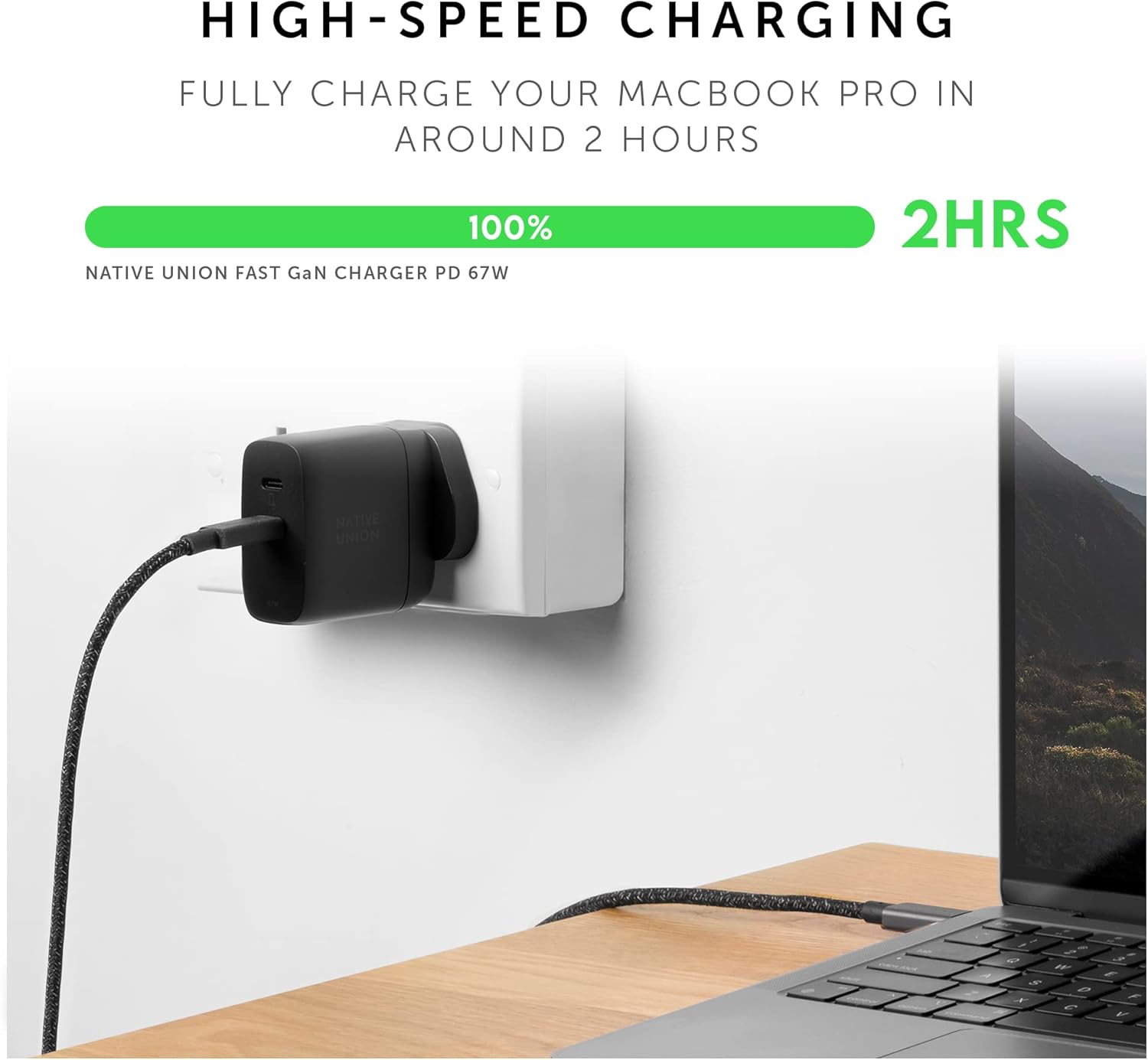 Native Union Fast Gan Charger Pd 67W Dual 2 X Usbc White
