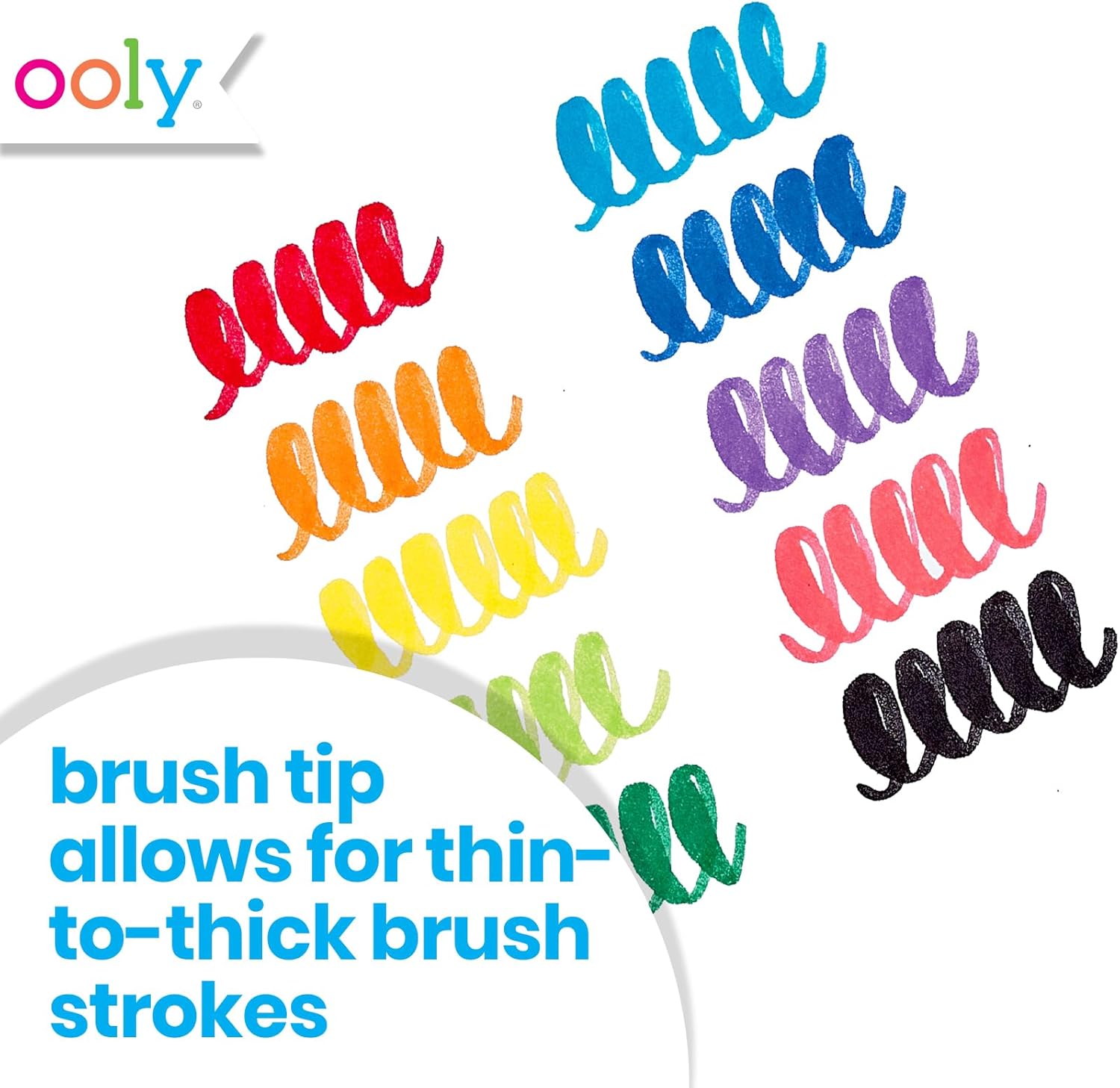 Ooly Big Bright Brush Markers Set Of 10