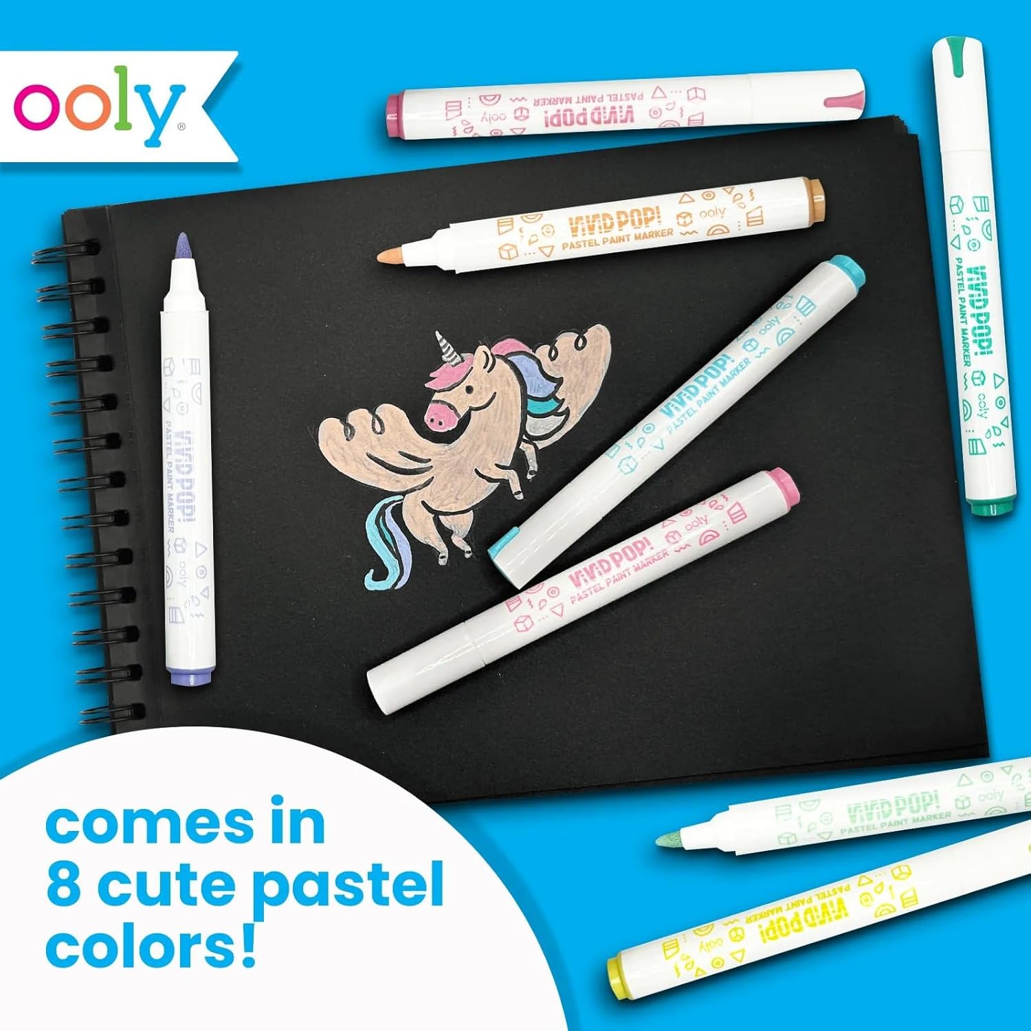 Ooly Vivid Pop Water Based Paint Markers: Pastel Set Of 8