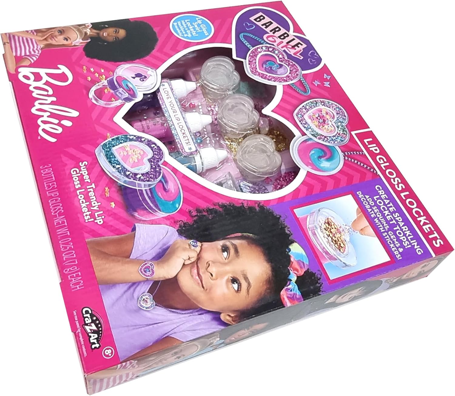 Barbie Sparkling Sweet Heart Lip Gloss Lockets