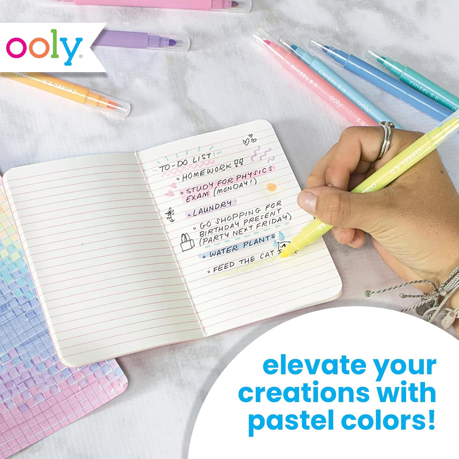Ooly Pastel Liners Double Ended Markers Set Of 8