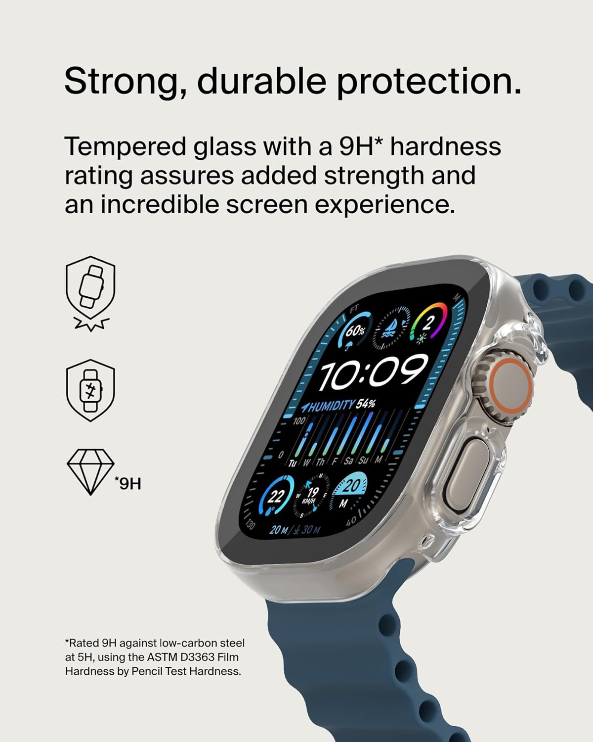 BELKIN S.P OVR CLEAR APPLE WATCH ULTRA 1/2 49MM TG BUMPER AM