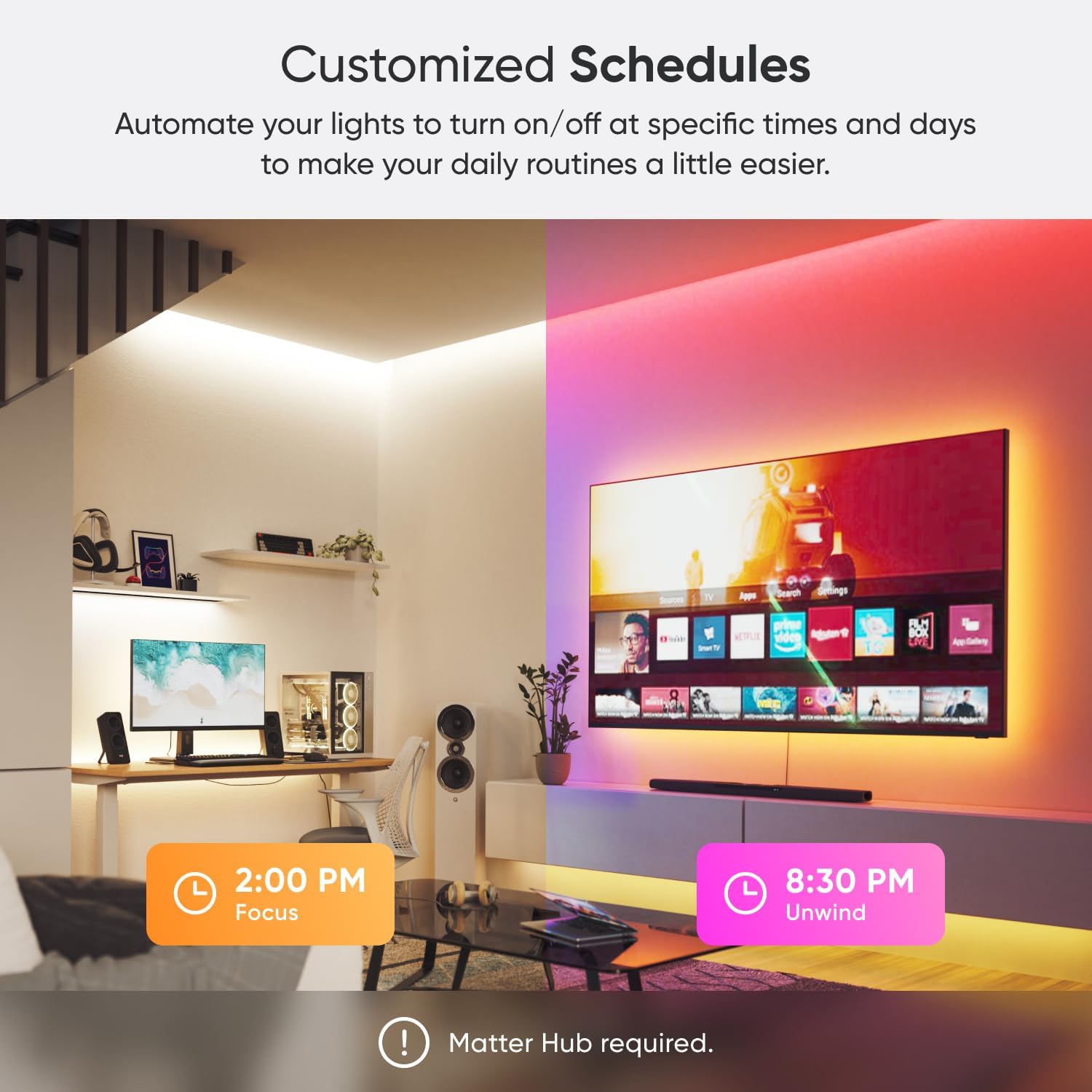 Nanoleaf Essentials شريط إضاءة توسعة - 1600 لومن - 30 وات - 120V/240V - طول 1 متر