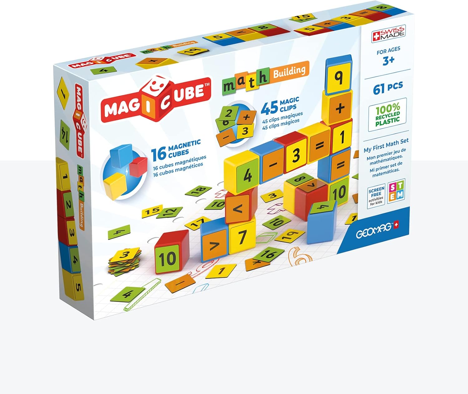 Geomag Magicube Math Building Recycled Clips 61 Pcs